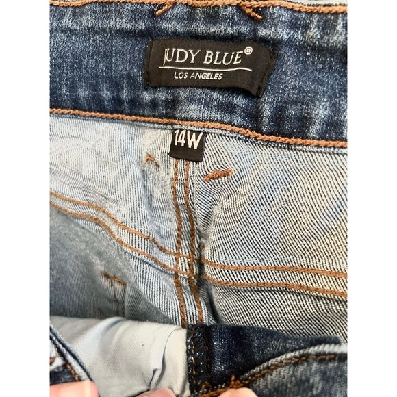 Judy Blue Any Time Any Place Wide Leg Jeans Light Wash Size 14 31 Stretch Boho - Picture 11 of 16